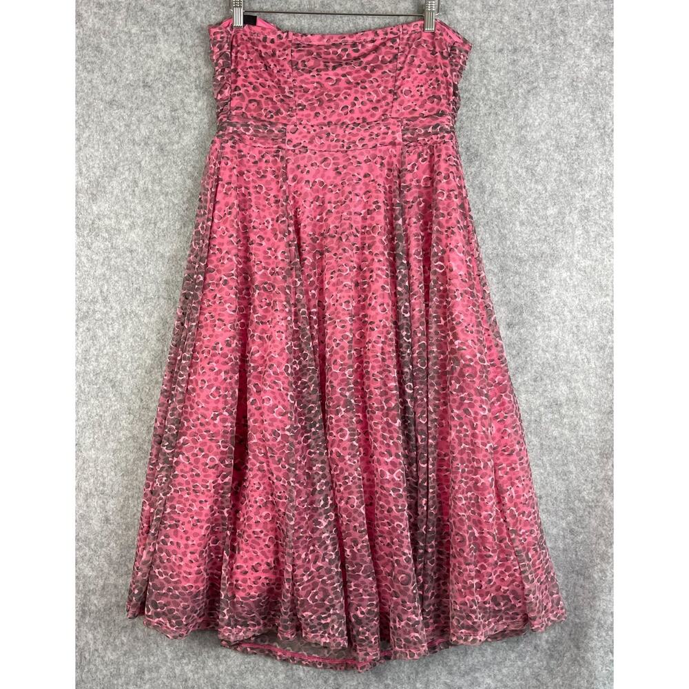 Torrid Betsey Johnson Skater Dress Womens 12‎ Black Pink Mesh Tulle Leopard NEW - Picture 12 of 16
